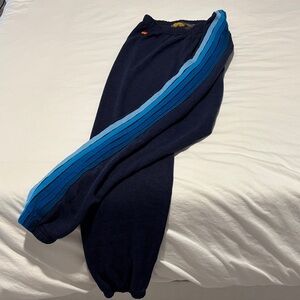 Aviator Nation Navy Sweatpants with Blue Stripes
